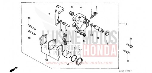 FRONT BRAKE CALIPER (RG/RH/RJ/RK) CR80RG de 1986